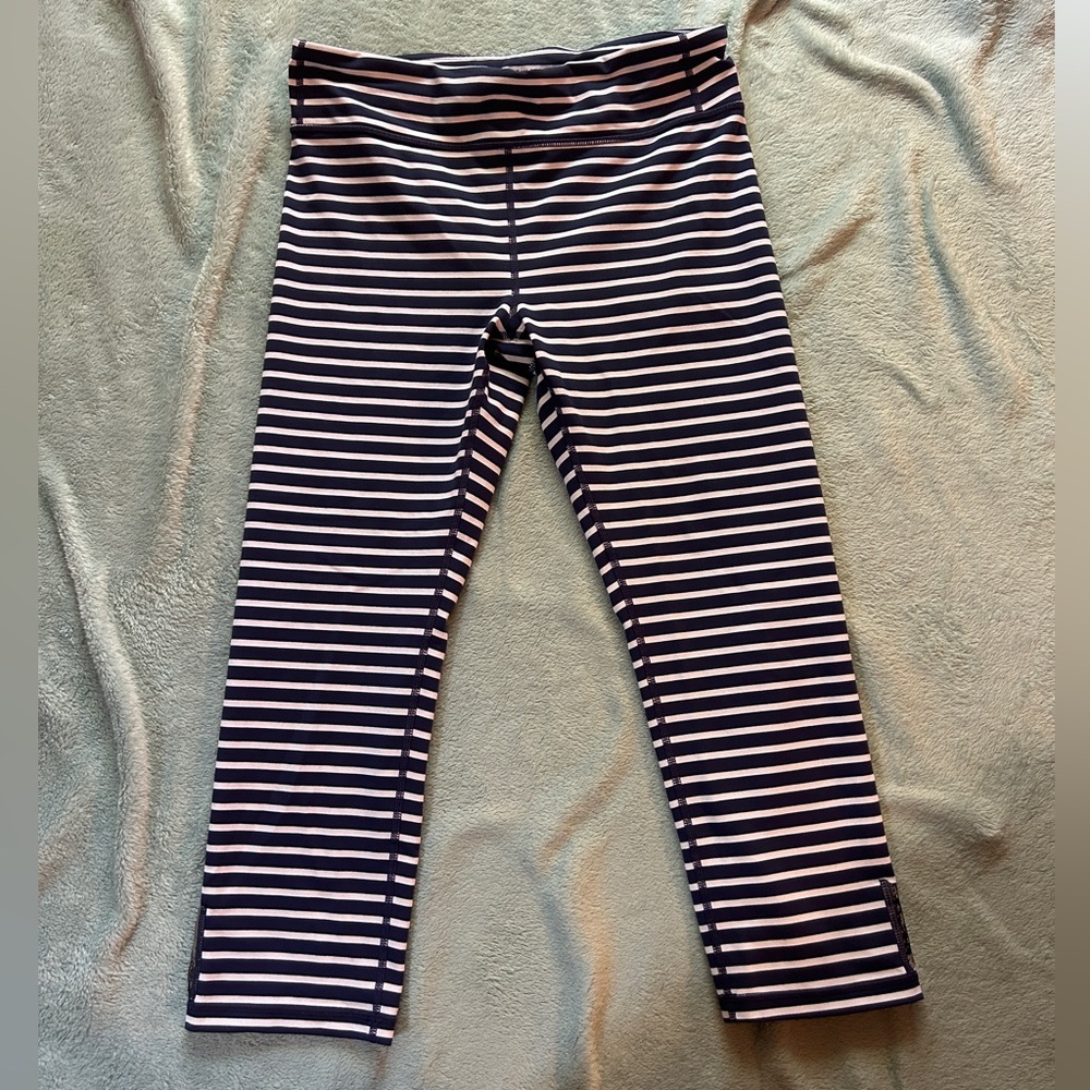 Kids Athleta Striped leggings; Size: XL/14
